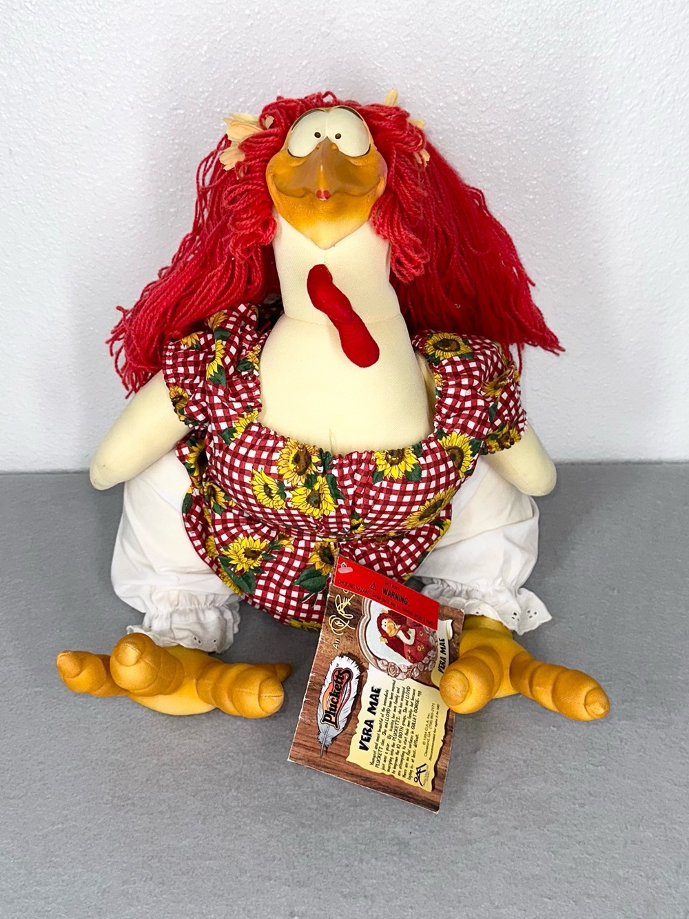vintage "Vera Mae" plush chicken from the Plucketts collection